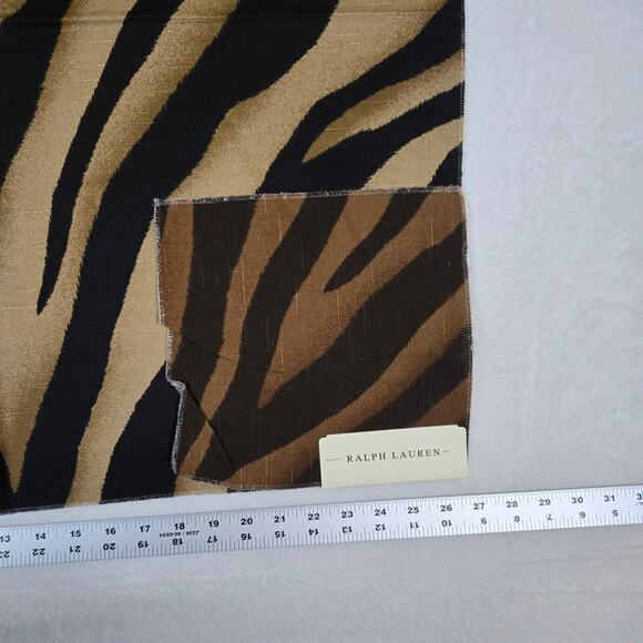 VTG Ralph Lauren Upholstery Fabric Remnant Chappell Zebra Tan 27x27 inch 0757 - Picture 3 of 4